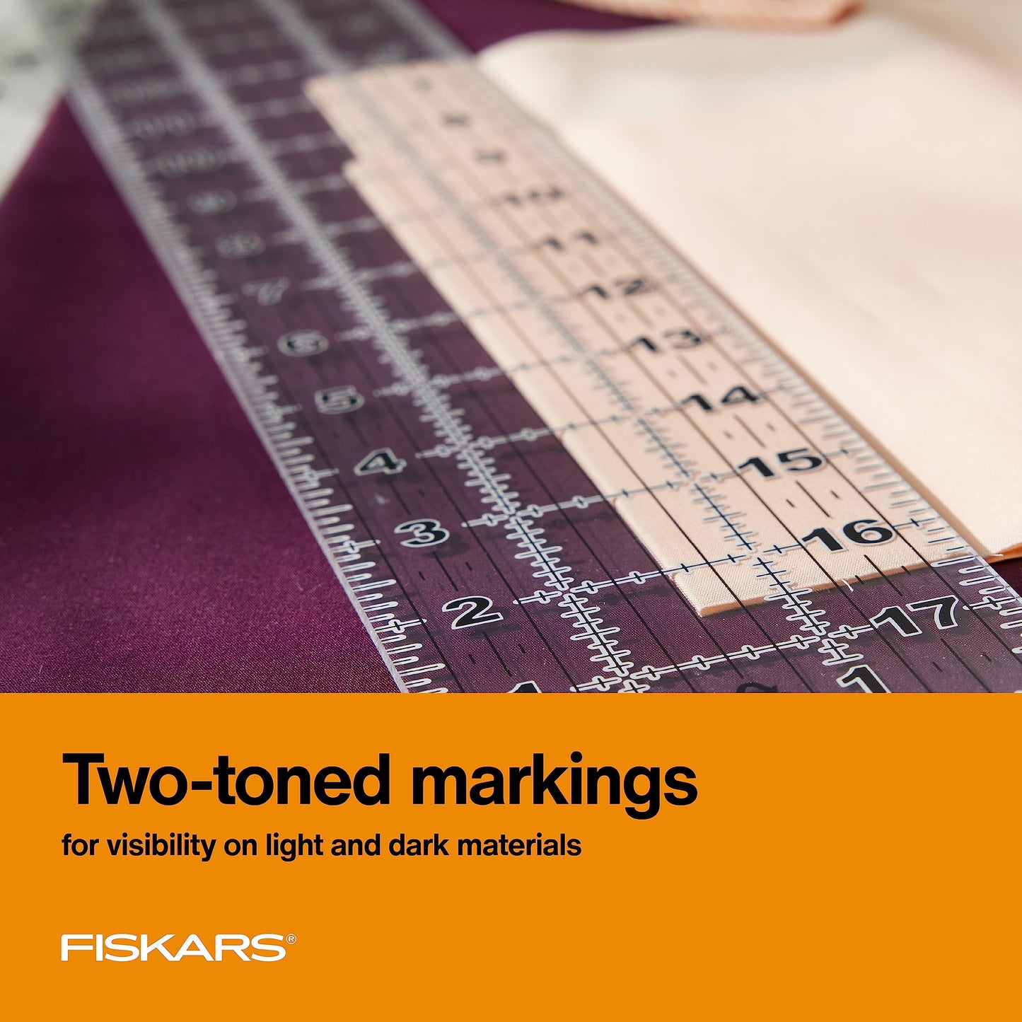 Fiskars Sewing Ruler, 3" x 18" Acrylic Ruler with Gridlines, Sewing and Quilting Supplies, Arts and Craft Supplies, Clear
