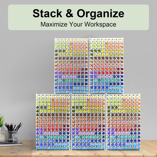 LOSADY Marker Organizer, 135-Slot Marker Holder with Adjustable Dividers, Marker Storage Organizer for Desk, Home, Office, Craft Room, and Classroom