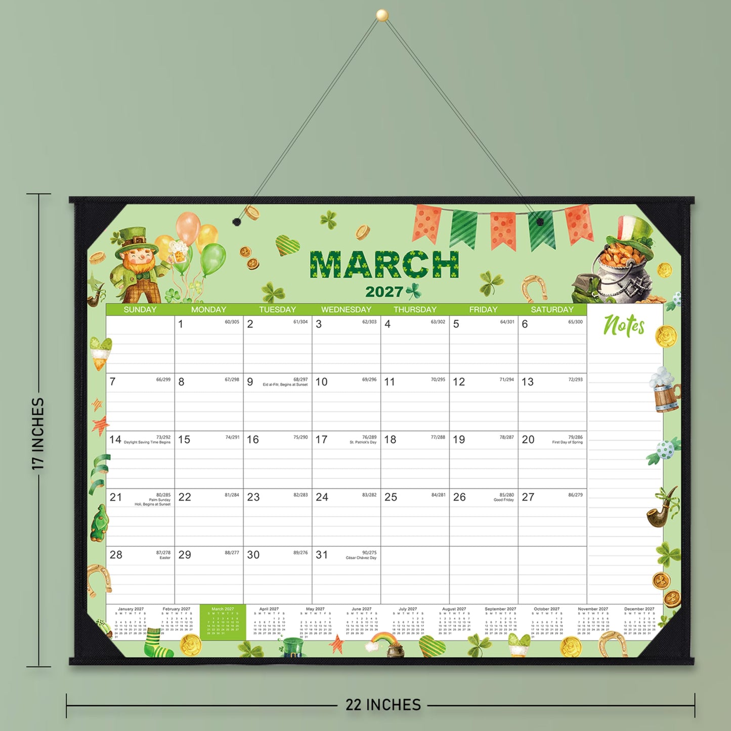2026-2027 Desk Calendar - Large Desk Calendar 2026-2027, Jul.2026 - Jun.2027, 22" x 17", 12 Months Desktop Calendar with Corner Protectors, Desk Pad, Large Ruled Blocks - 12 Different Themes