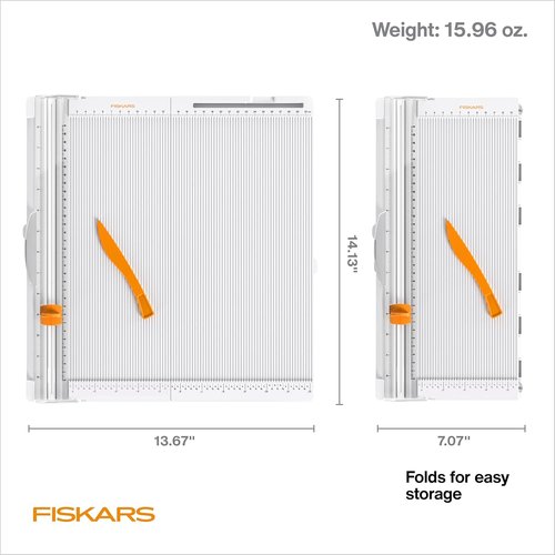 Fiskars Trim & Score Board - 12" TripleTrack System with Integrated Scoring Surface | Portable Folding Design