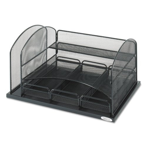 Safco Products 3252BL Onyx Mesh Desktop Organizer with 3 Drawers, Black 16" x 11.4" x 8"