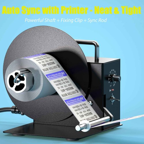 Automatic Label Rewinder, Auto-Sync Thermal Label Rewinder, 2-Way Label Rewinding Machine for Ø1.6”/3.0" Cores, Supports No Core Rewinding, Max. Ø7.1” Label Roll (R3 Pro)