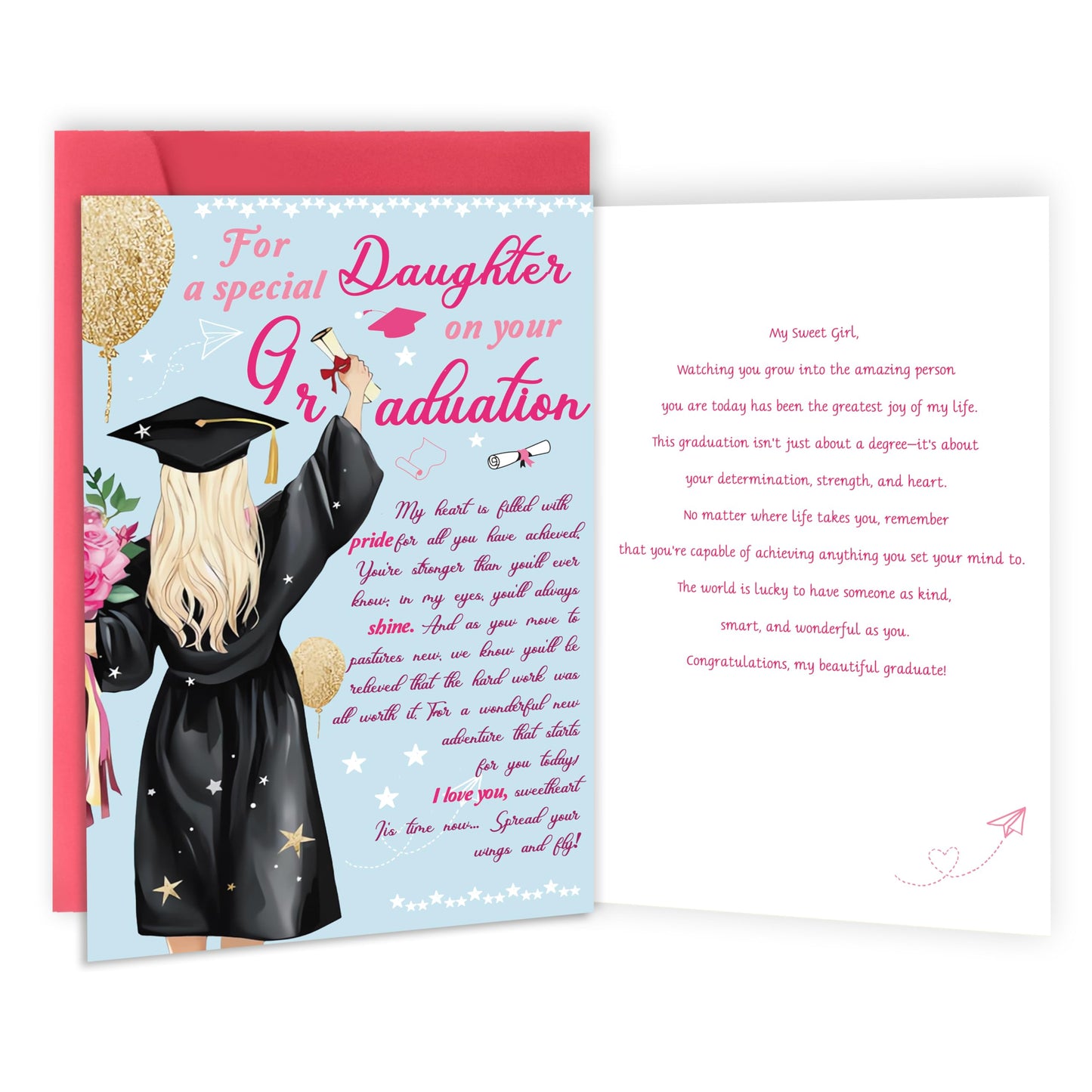 IDU Graduation Gifts Cards for Daughter,2026 College Graduation Card Gifts for Daughter Her from Mom Dad,Congratulations Graduate Card & New Adventure Gift for Her