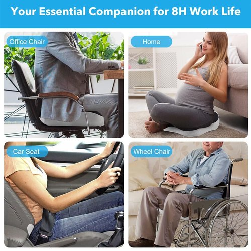 OVRST Seat Cushion,Office Chair Memory Cushion, Ergonomic Design, Relieve Sciatica and Long-Term Sitting Pain, Suitable for desks, Car Seats, Games, Wheelchairs