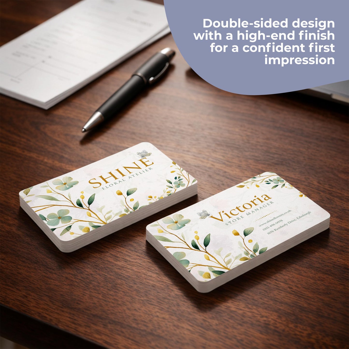 Cimpress Custom Business Cards with Rounded Corners, Pack of 50, Add Your Design or Logo, 18PT Premium Matte 400GSM Paper, 3.62 x 2.12 Inches, Double Sided Print, For Small Business and Events