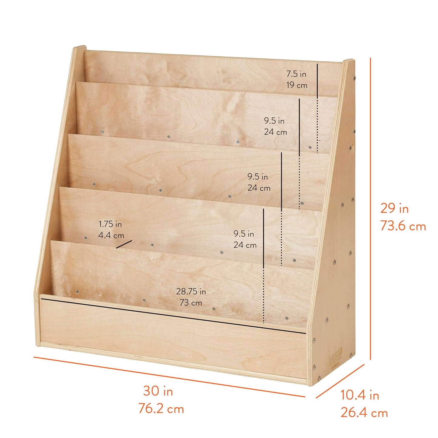 Sleekline 5-Tier Double-Sided Book Display - Stylish Natural Wood Bookshelf with Storage