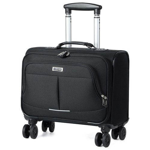 Lekebobor Rolling Laptop Bag With a Compact Combination Lock，Rolling Laptop Briefcase on Wheels for Women/Men Fits Up to 15.6Inch computer Bags Water Resistant for Work Travel and Business, Black
