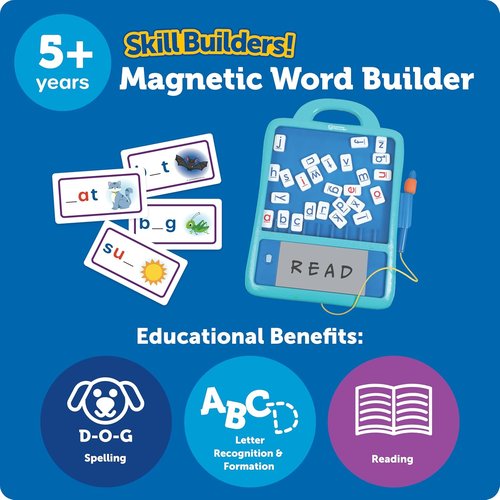 Learning Resources Magnetic Word Builder - Phonetic Alphabet Puzzle Board for Kids | ABC Games & Fine Motor Skills
