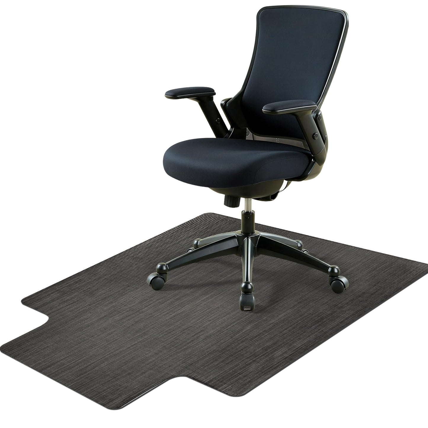 Office Chair Mat for Hardwood Floor, 36" x 48" Non-Slip Office Chair Mat for Rolling Chair, Heavy Duty Textilene Floor Protector for Hardwood Tile, Desk Computer Chair Mat for Home Office, Black