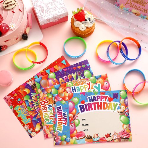Junkin 32 Pcs Star Student Certificate Award Wristband Happy Birthday Certificate Recognition Gifts Congrats Celebrity of The Week Month Award for Back to School Classroom(Birthday)