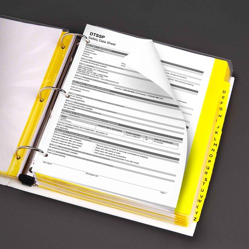 Avery Heavy-Duty Industrial SDS Binder, 3" One-Touch Rings, Yellow/Red Border (18952)