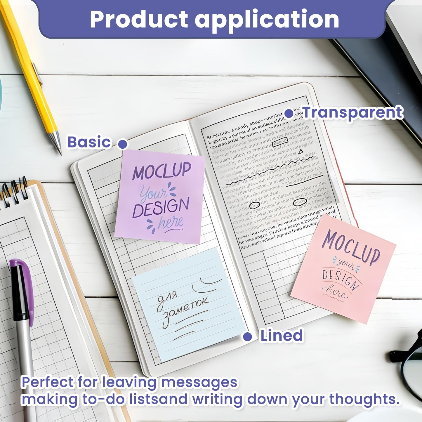 Lumspax 3x3 Inches Sticky Notes Variety Pack, 18 Pads Self Stick Notes, 50 Sheets/Pad, 900 Total Sheets, Included Blank, Lined and Transparent Pads, Bulk Teacher School and Office Supplies