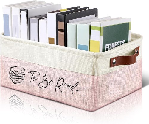Marsui Book Storage Basket - TBR List Organizer for Book Lovers | Perfect Gift for Students & Teachers