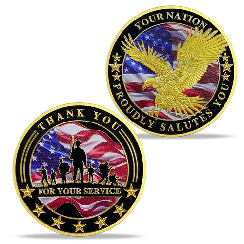 AtSKnSK 50 PCS Military Challenge Coin Thank You for Your Service (50)