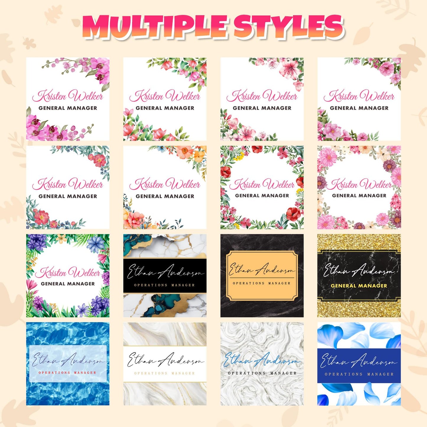 Custom Professional Office Desk Signs - Personalized Acrylic Name Plates for Desk - Employee Appreciation Gifts for Coworkers, Boss, Teacher - Desk Funny Decorations Gift - Square (White Marble)