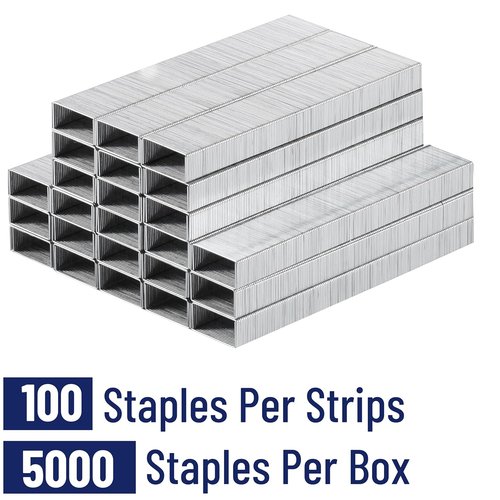Mr. Pen Heavy Duty Staples - 5000 Galvanized Rust-Resistant Staples for Staplers | 25 Sheets, 1/4 Inch Length