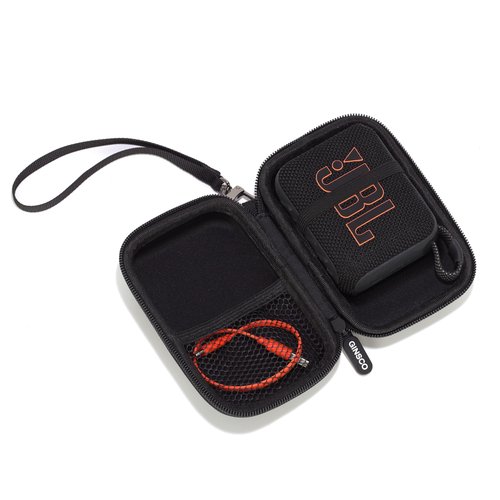 Ginsco 2025 New Case for JBL Go 3 and GO 4 - Ultra-Portable Waterproof and Dustproof Mini Bluetooth Speaker, Hump Design Travel Carrying Case Hard Shell Cases with Detachable Strap