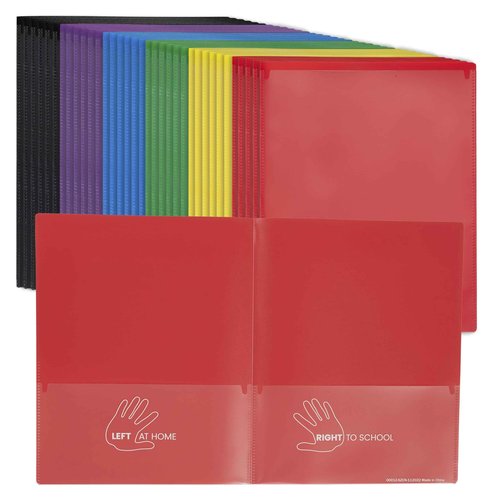 ECR4Kids 2-Pocket Parent-Teacher Classroom Communication Folder, School Supplies, Assorted, 36-Piece