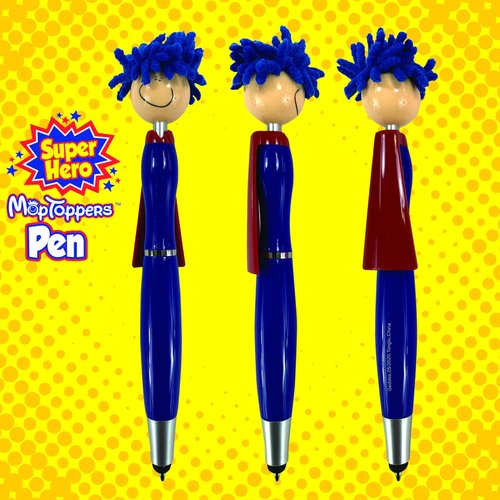 Raymond Geddes Super Hero Stylus & Ballpoint Pen Set With MOP Pencil Toppers (Pack of 18)