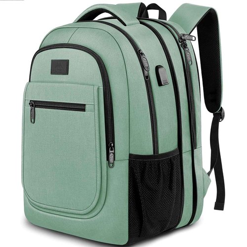MATEIN Laptop Backpack for Women, Expandable 15.6 inch with USB Charging Port, Anti Theft Travel School Backpack, Water Resistant College Bookbag for Computer Bag Gifts for Men Women, Cyan