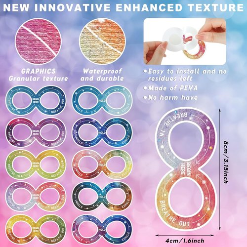 Crtiin 80 Pcs Anxiety Sensory Stickers - Inspirational Quotes for Mental Health Relief | Textured Adhesive Tape