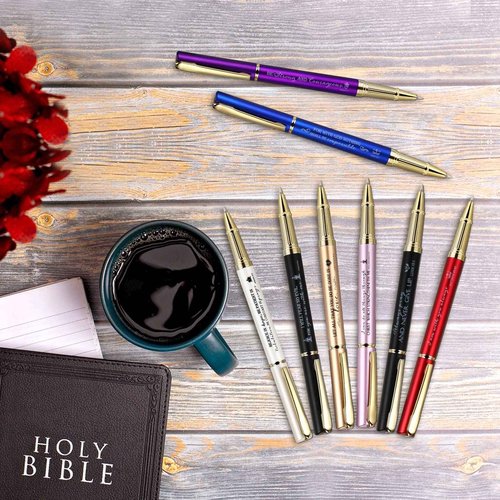 Fuutreo 100 Pcs Christian Bible Verse Pens Gifts Inspirational Quotes Religious Ballpoint Pens for Sunday School Teacher Adults Church Clergy Appreciation Pastor Pastor's Wife Godmother Christmas