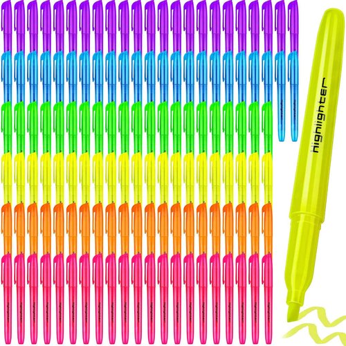 Tcevily 360 Pieces Highlighter Bulk Assorted Colors Highlighter Markers Chisel Tip Highlighter Pens for School Classroom Office (360)