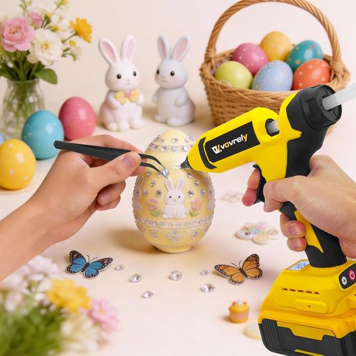 DeWalt 110W Cordless Hot Glue Gun - Heavy Duty Electric Tool with 20 Glue Sticks for Arts & Crafts