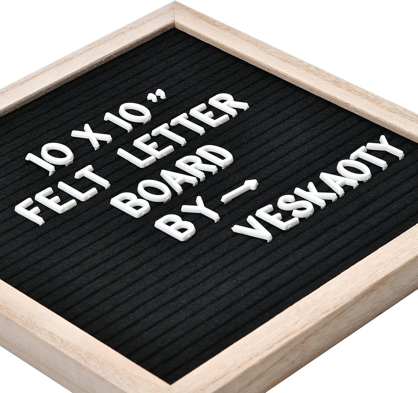 Skiennix Felt Letter Board - 10x10 Inch Changeable Message Board with 294 Letters & Wooden Frame