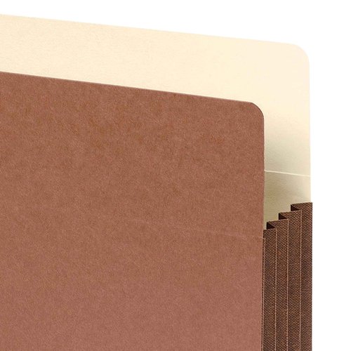 Smead File Pocket, Straight-Cut Tab, 3-1/2" Expansion, Letter Size, Redrope, 10 per Box (73264)