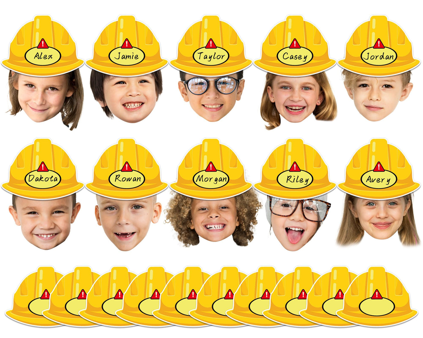 gisgfim 80Pcs Construction Helmet Cutouts Back to School Decorations Bulletin Board Construct Paper Cut-Outs Classroom Decor for Boy Girl DIY Craft Photo Wall Kindergarten Preschool Party Favor Supply