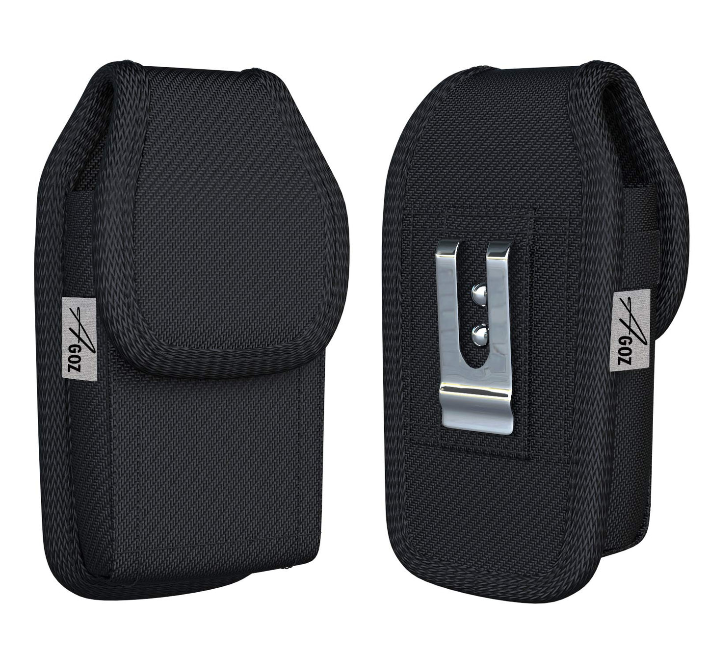 AGOZ Large Scanner Holster, Rugged Vertical Case Pouch for Zebra TC75x, TC75, TC70x, TC70, TC72, TC77, M60, MC65,MC67 Mobile Computer Handheld Barcode Scanner Holder with Metal Belt Clip,Loops Black