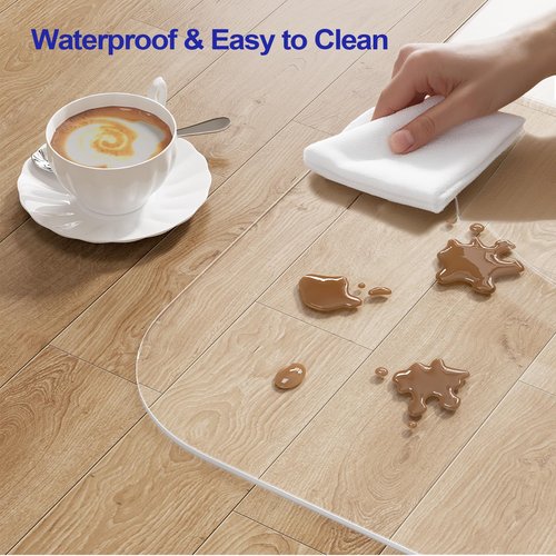 Delamu Large Office Chair Mat for Hardwood Floor, 46"×60" Office Computer & Desk Chair Mat, PVC Heavy Duty Floor Protector Mats for Rolling Chairs, Transparent