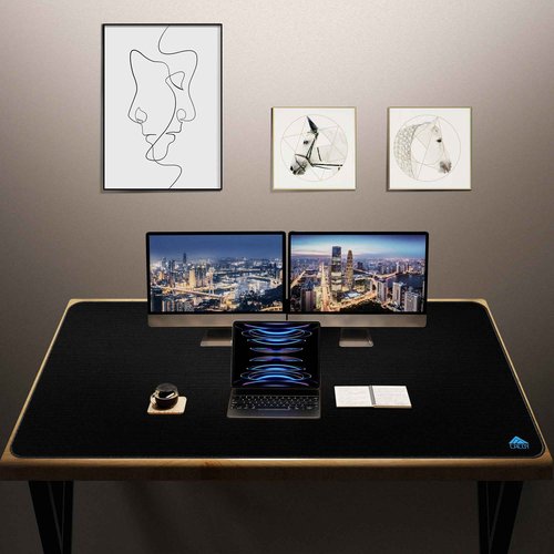 Cacoy 59" x 27.5" Large Gaming Mouse Pad XXXL, Extended Mega Size Professional Mouse Mat Desk Mat for Desk, Non-Slip Mousepad with Special-Textured Surface, Anti-Fray Stitched Edges Desktop Pad, Black