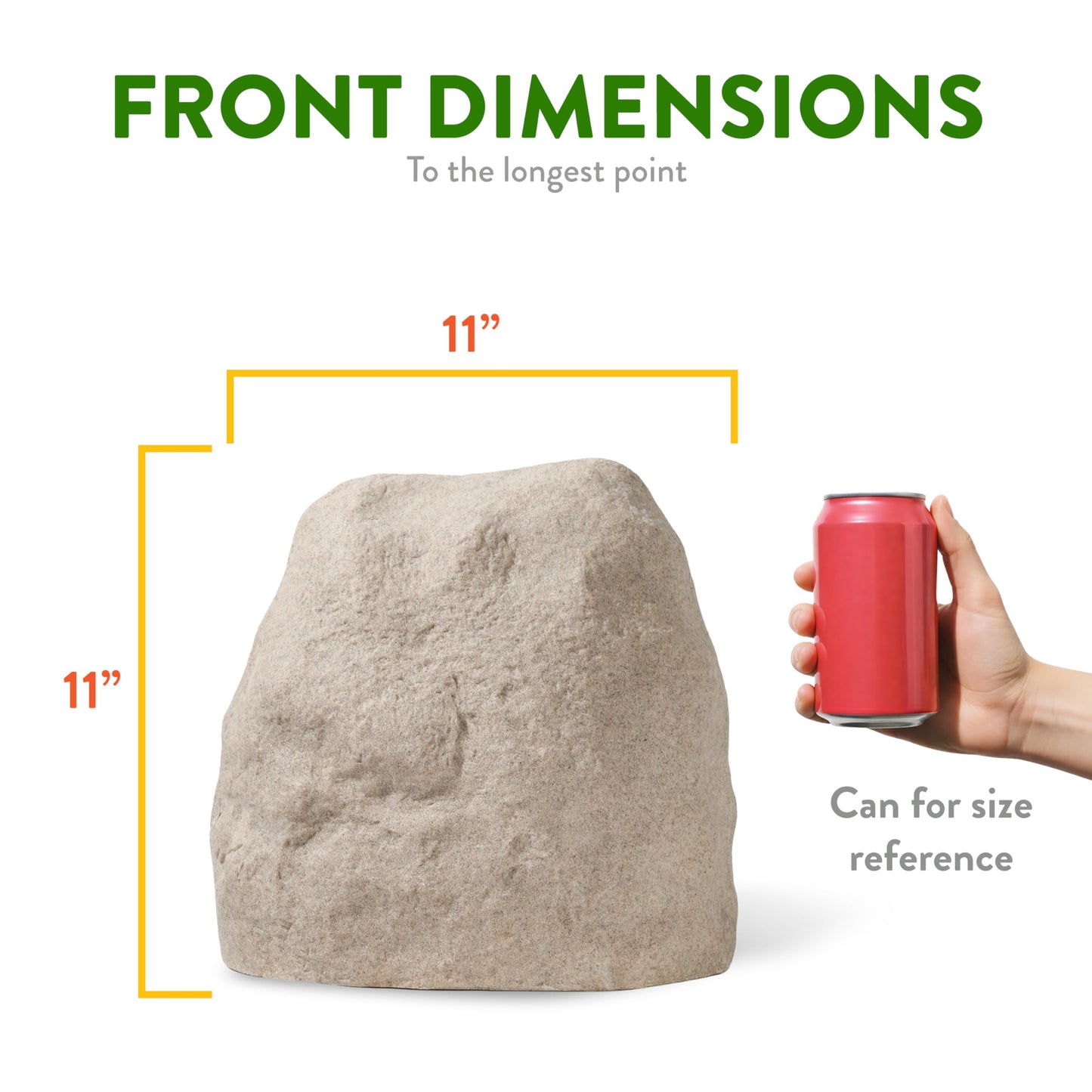 Naturalings Small Fake Rock Cover 11” – Heavy Duty Fiberglass Landscape Rock for Sprinkler Valves & Utilities – Natural Sandstone