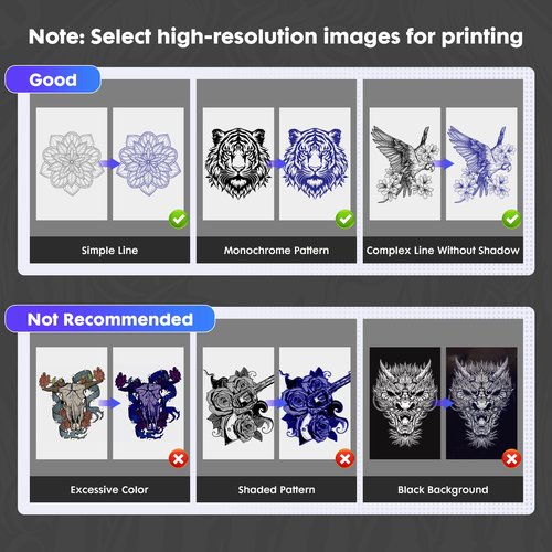 leginico Tattoo Stencil Printer with 40pcs Transfer Paper, Bluetooth Thermal Tattoo Printer Machine for Beginners & Artists, Compatible with Android & iOS, PC