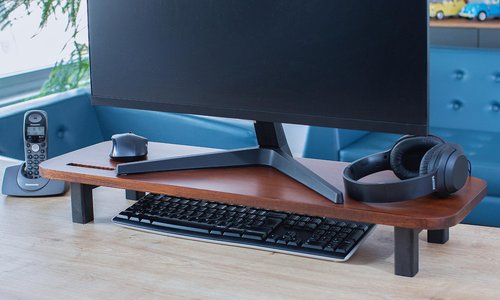 Wooden Monitor Stand Riser for Computer & Laptop - Single Desk Monitor Stand - Ergonomic Computer Stand for Monitor - Computer Accessories - 29.5 Inches
