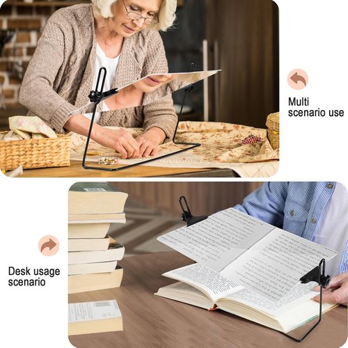 Skiennix 3X Desktop Reading Magnifier - Full Page Magnifying Glass for Low Vision & Seniors | Ideal for Books, Small Print & Documents