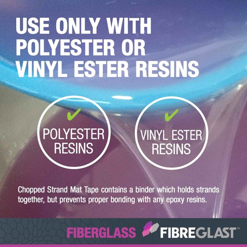 Fibre Glast Fiberglass Chopped Strand Mat Tape – Strong, Easy to Use & Lightweight Glass Fiber for Structural Reinforcement & Repair Kits — 1.5 Ounces, 4 Inches Wide, 80 Yard Long Roll, Made in USA