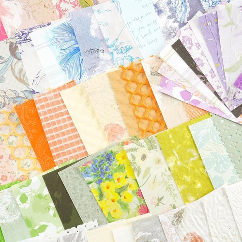 Regine Switzerland Floral Scrapbook Paper Set - 160 Textured Sheets in 10 Color Themes | Perfect for Journals, Card Making & Gift Wrapping (4.72 x 3.14 in)