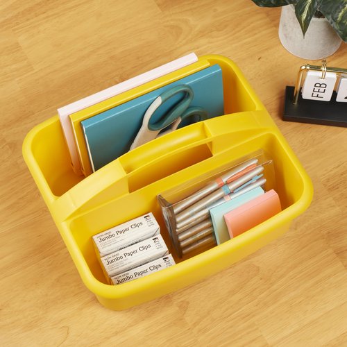 ECR4Kids 2-Compartment Storage Caddy, Storage Organizer, Primary, 6-Pack