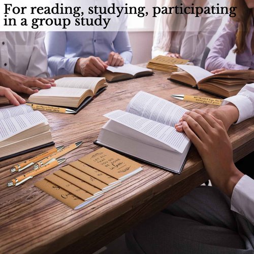 Fuutreo 200 Pcs Christian Gift Bible Verse Prayer Journals Bible Pens Inspirational Religious Notebook Mini Scripture Pocket Notepad for Church Pastor Christmas Men Women Sunday School (Classic Style)