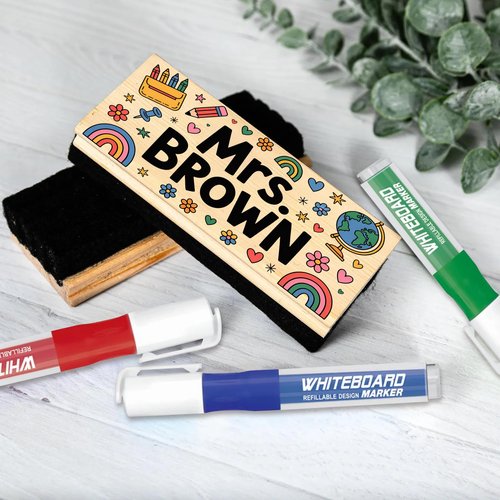 Luxury Custom Teacher Name Chalkboard Eraser with Pen Marker, Teacher Appreciation Gifts, Thank You Gift, Back to School Office Decor 14
