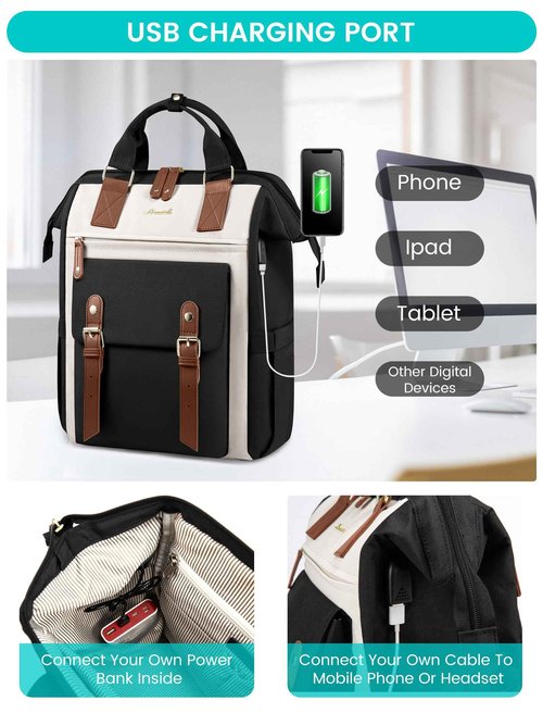 LOVEVOOK 18 Inch Laptop Backpack for Women, Extra Large Travel Backpack, Teacher Nurse Work Bag, Business Computer Bag, College Backpack with Luggage Strap, Waterproof, USB Port
