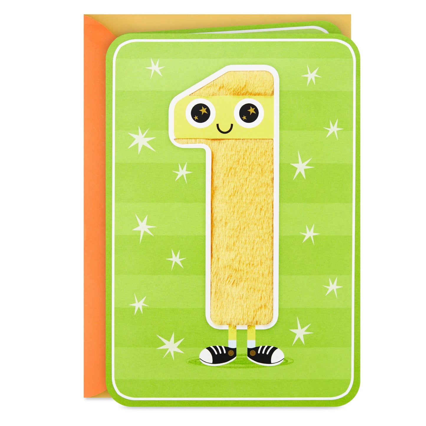 Hallmark 1st Birthday Card for Kids (Fuzzy Number)