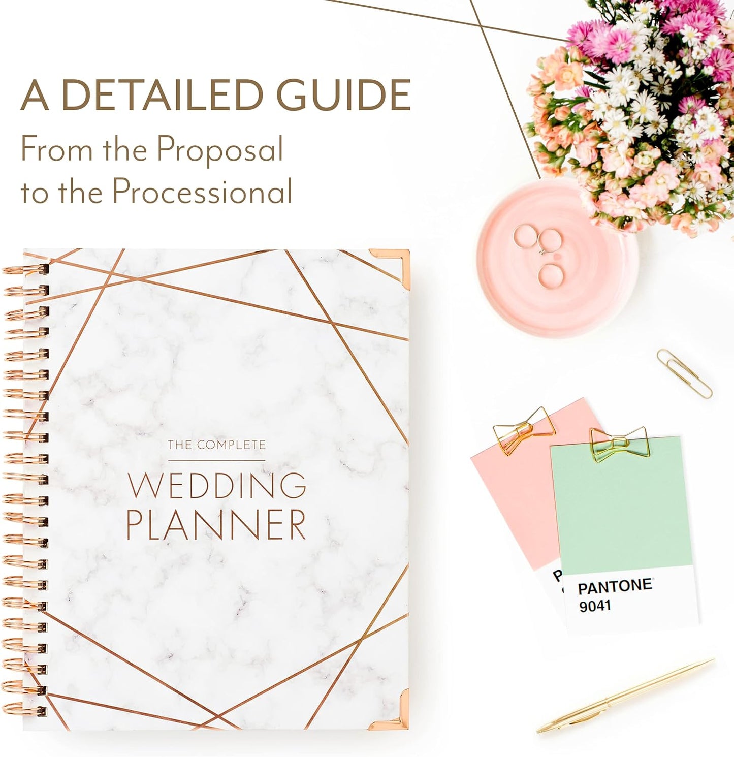 Skiennix Wedding Planner Book - Ultimate Bridal Organizer with Countdown Calendar | Marbled Design