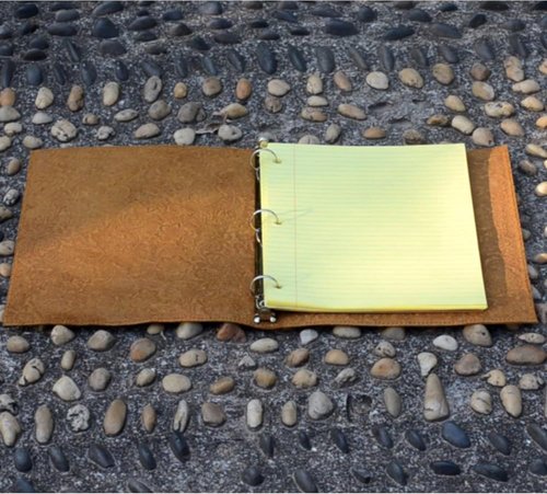 JJNUSA Leather Binder - Handmade 3 Ring Organizer Planner for A4 8.5" x 11" Notepad & Documents