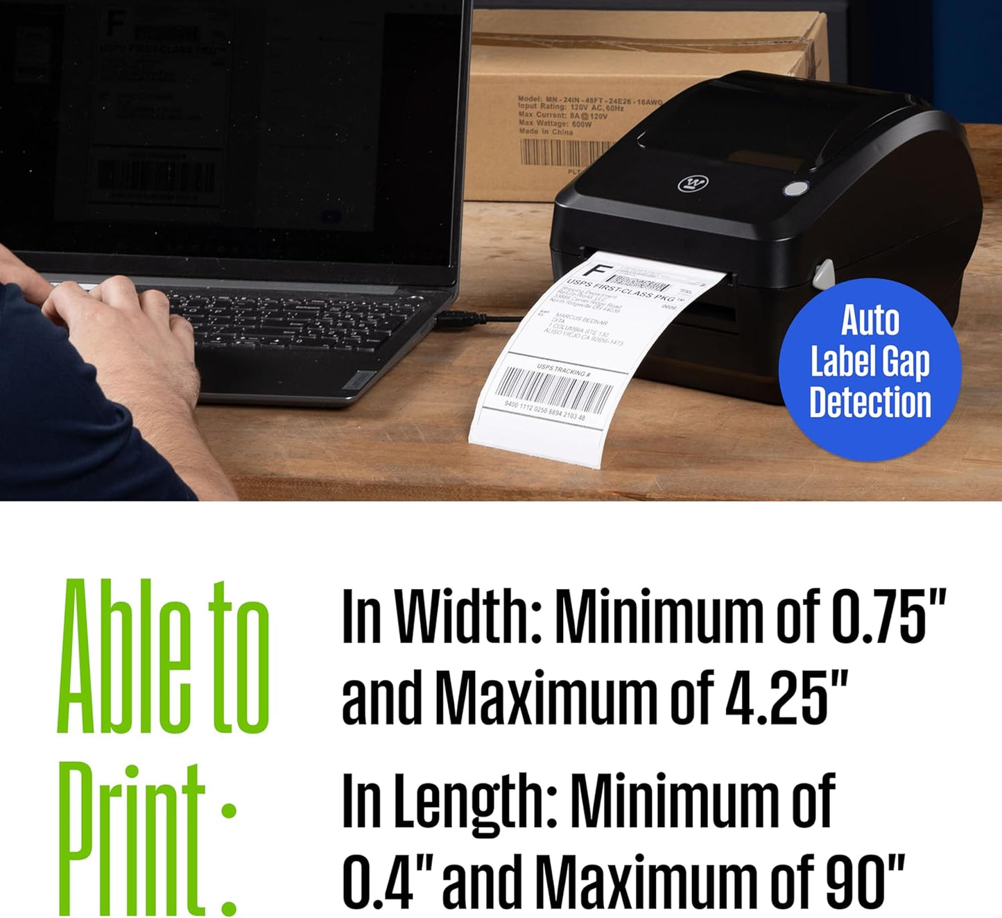 Westinghouse Thermal Label Printer - USB 4x6 Commercial Grade for Small Business | Compatible with USPS, UPS, FedEx