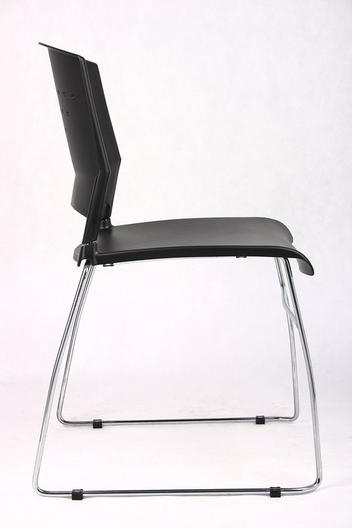 Boss Office Products Chrome Frame Stack Chair 2 Pack in Black