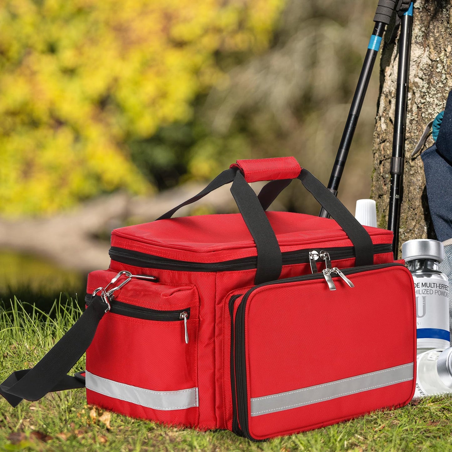 Medical Empty Bag First Aid Bag Emergency Responder Trauma Bag Empty, Professional First Aid Kits Storage Medical Bag with Inner Dividers and No-Scratch Bottom,Trauma Bag for Home Health Nurse Bag